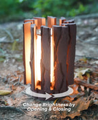 Lantern log - Mechanically Dimming Lamp with Real Log Texture