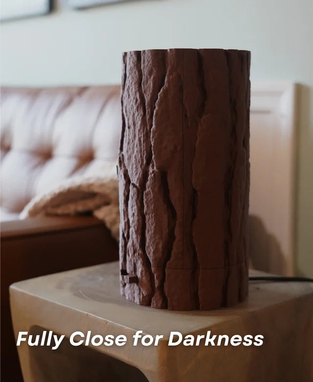 Lantern log - Mechanically Dimming Lamp with Real Log Texture