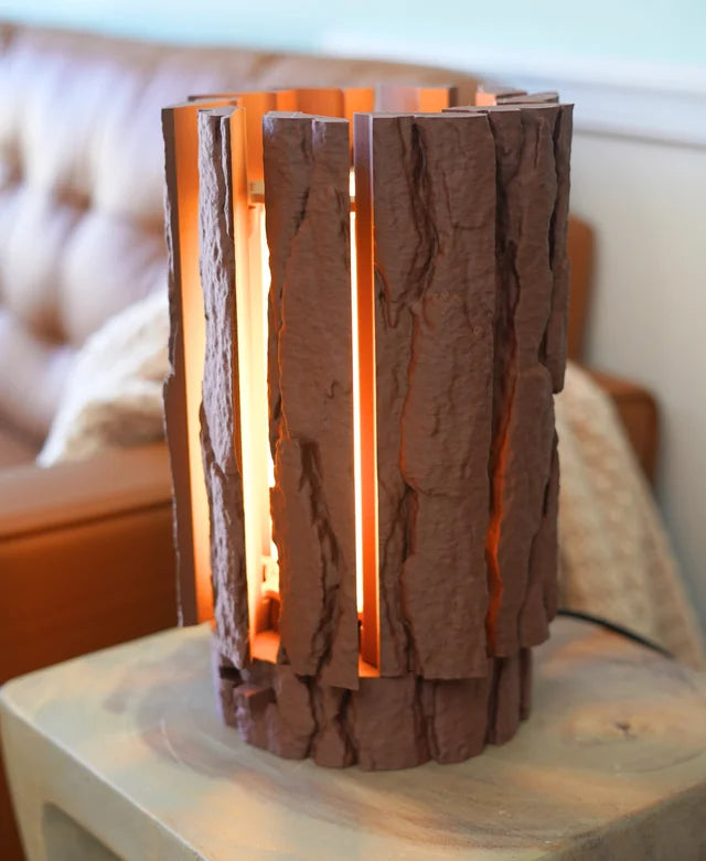 Lantern log - Mechanically Dimming Lamp with Real Log Texture