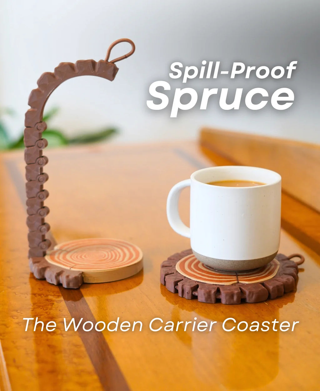 SpruceGrip™ Spill-Proof Coffee Coaster & Mug Carrier