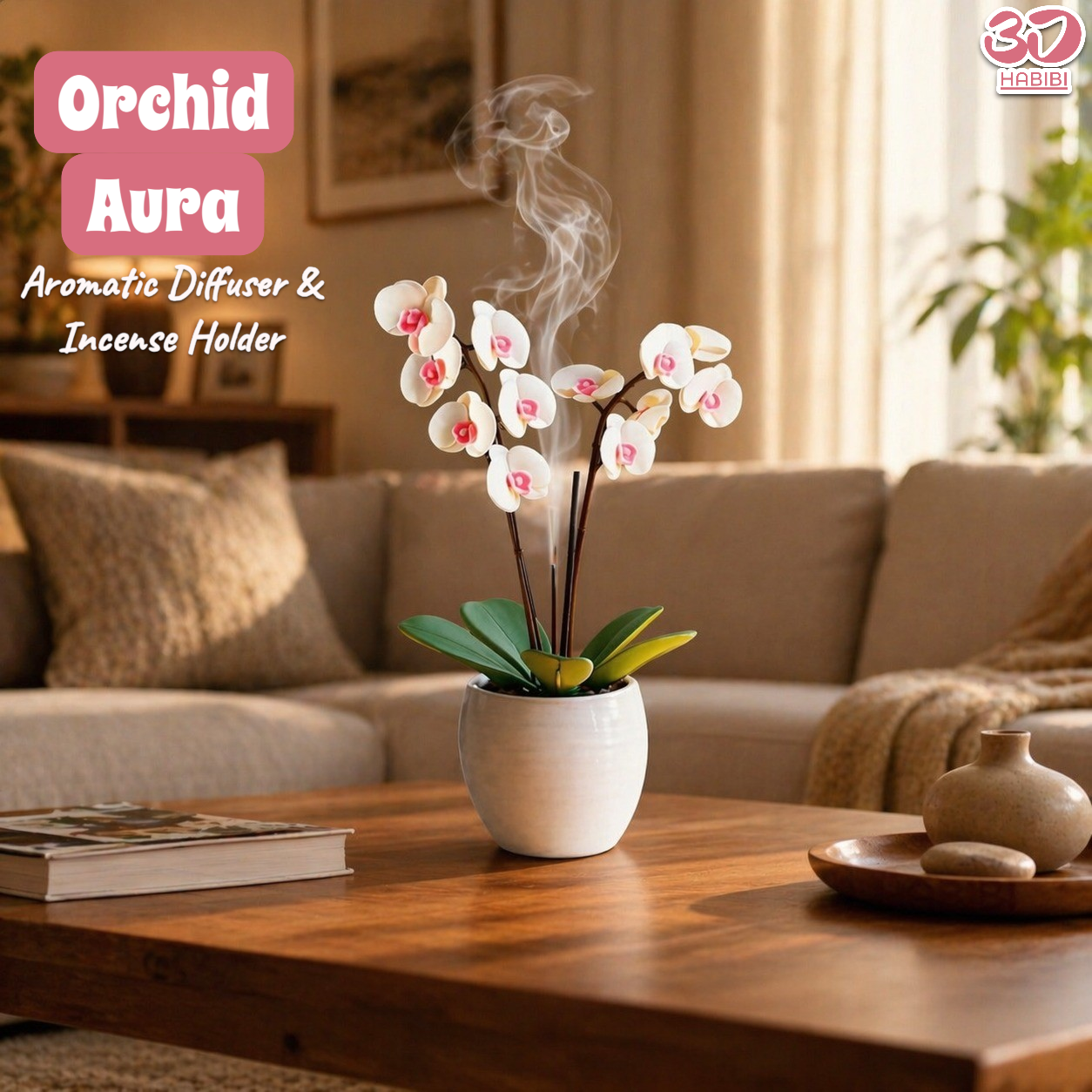OrchidAura™ Aromatic Diffuser & Incense Holder