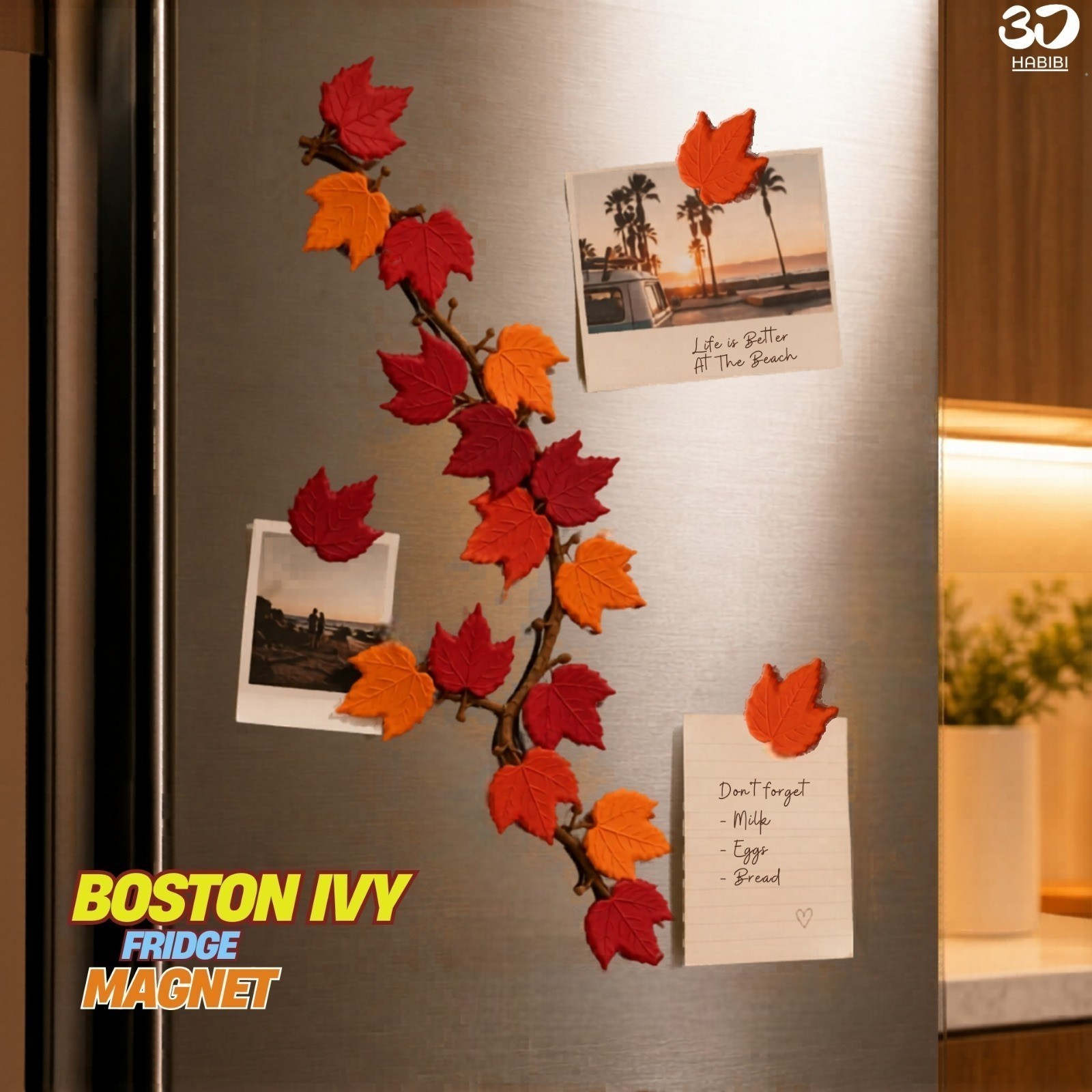Boston Ivy - Fridge magnet note keeper